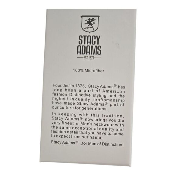 STACY ADAMS BLACK GRAY WHITE  FASHION BOXED BOW TIE & POCKET SQUARE SET.ST - Picture 4 of 4